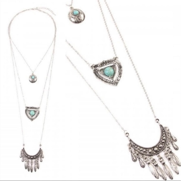 Layered Turquoise Necklace - Picture 2 of 3